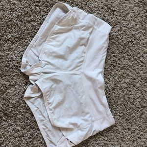 White Lululemon Speed Up Shorts 2.5”